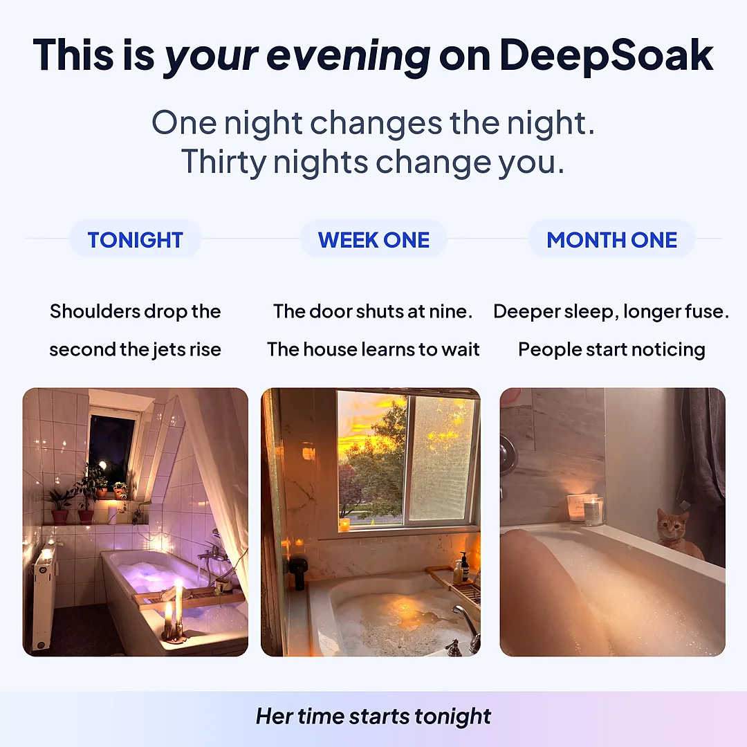 This is your evening on DeepSoak: tonight, week one, month one